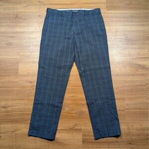 Brooks Brother Advantage Chino Clark Pants Mens 36x32 Green Black Watch Plaid